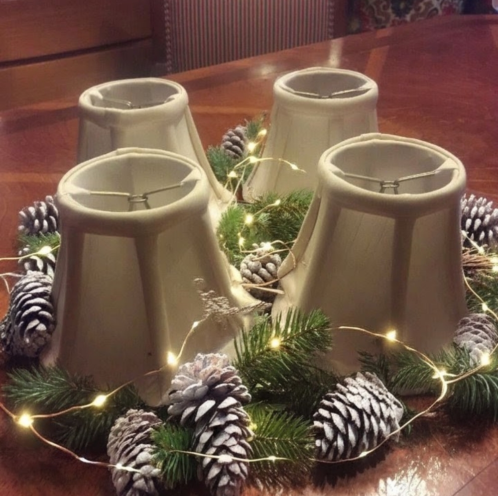 FOUR (4) Empire Style Ivory White Chandelier Lampshades - Picture 9 of 9
